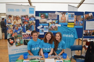 Mary's Meals Youth Ambassadors at a stall at their University campus.