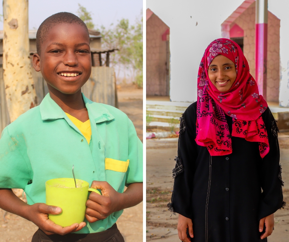two children smiling for a photo