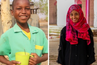 two children smiling for a photo