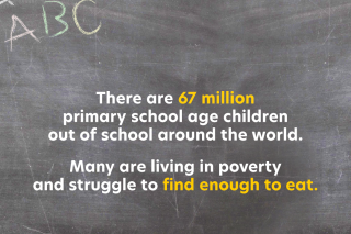graphic depicting the number of children out of school in the world