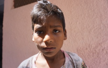 close up of young boy