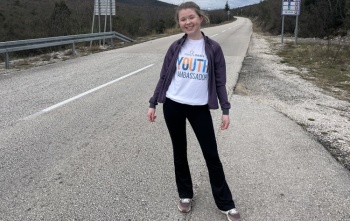 Image of Emma Hussey on her walk to Medjugorje.