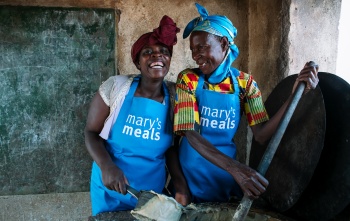 Volunteers preparing Mary's Meals