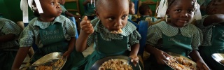 Children eating in Haiti