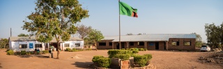 panoramic shot of a small school in Zambia