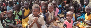 Children being fed at a school in Turkana - Kenya