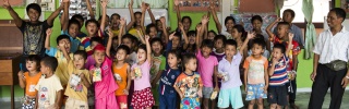 Children from Thailand in their classroom.