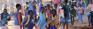 Children in Malawi playing at school.