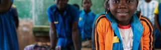 A child in class in Malawi