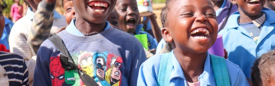 Children laugh in Zambia