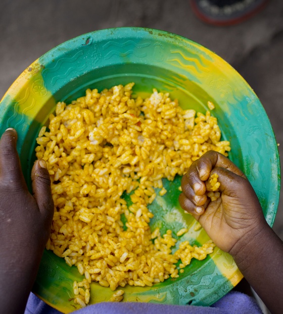 pov shot of a bowl of rice