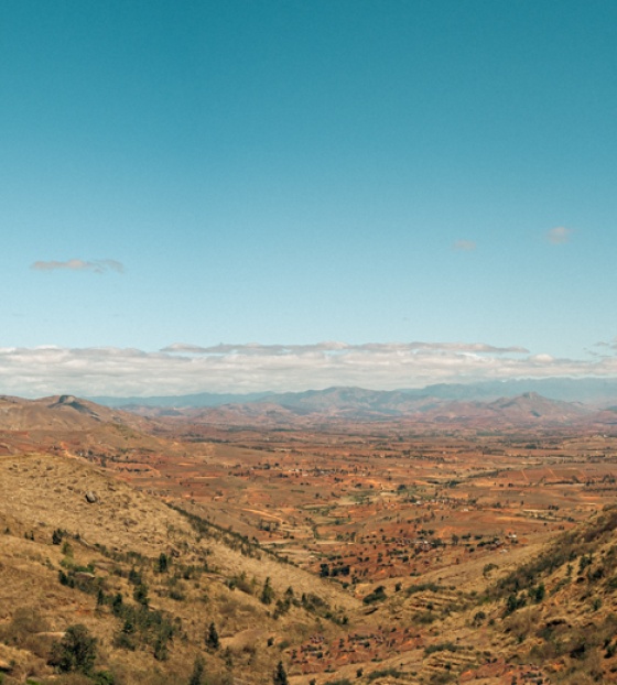 panoramic landscape view of arid terrain
