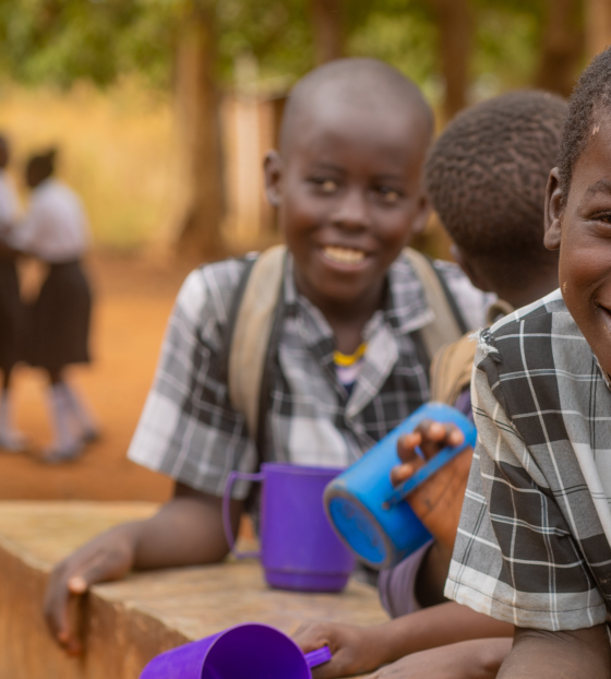 Children waiting for Mary's Meals