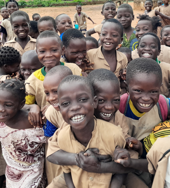 children in Benin receiving Mary's Meals