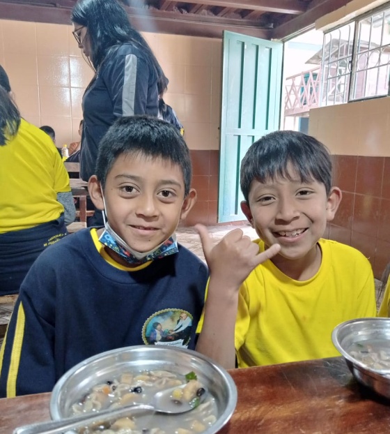 Boys in school in Ecuador