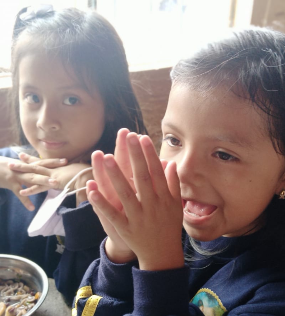 Girls in school in Ecuador