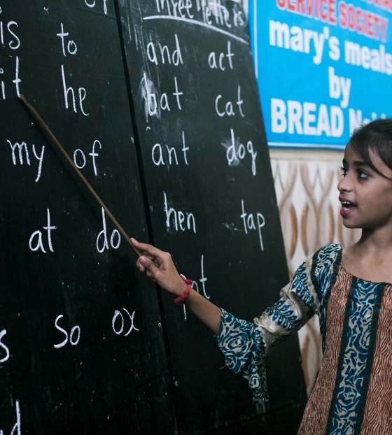 Girl in school in India