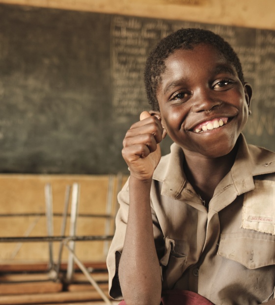 Girl in school in Zimbabwe
