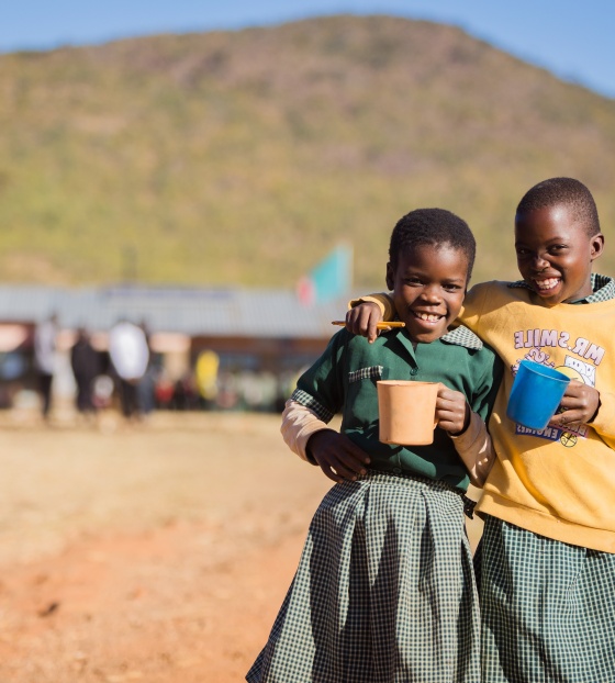 2024 - Zambia - Children enjoying meal 