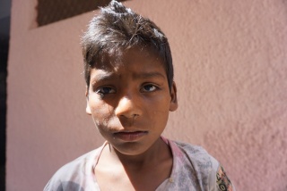 close up of young boy