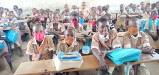 a classroom full of children