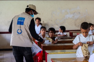 Yemen Aid, a partner of Mary's Meals providing meals to children in their place of education.