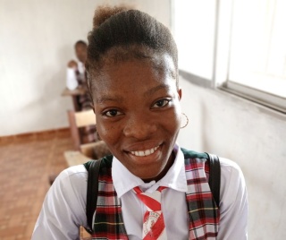 Jemama, a school student from Liberia.