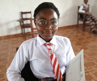 Winner, a school student from Liberia.