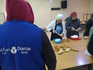 Dorcas employees working to provide food to those impacted by the earthquake in Syria.