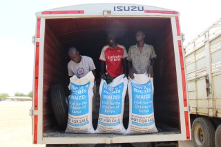 Food being delivered from Mary's Meals
