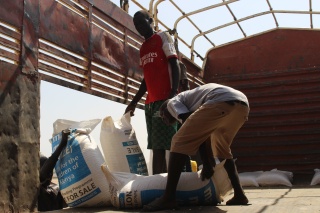 Delivering food from Mary's Meals