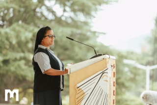 Sister Medhin Tesfay speaks at the Medjugorje Youth Festival
