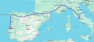 The route that Luigi will be walking.