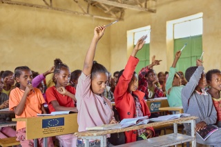Children in class in Ethiopia