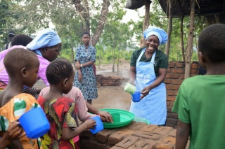 Volunteers preparing Mary's Meals