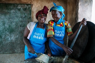 Volunteers serving Mary's Meals in Malawi