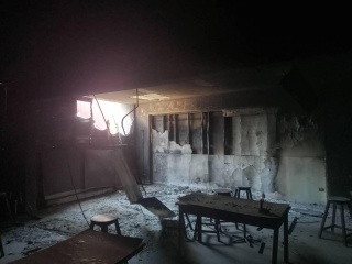 Image of a school damaged as a result of conflict.